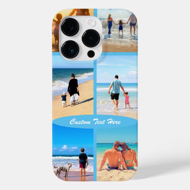 Custom Photo Collage Text iPhone Case Your Photos (Back)