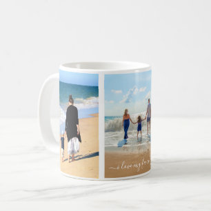 Custom Photo Collage Text Mug - I Love My Family