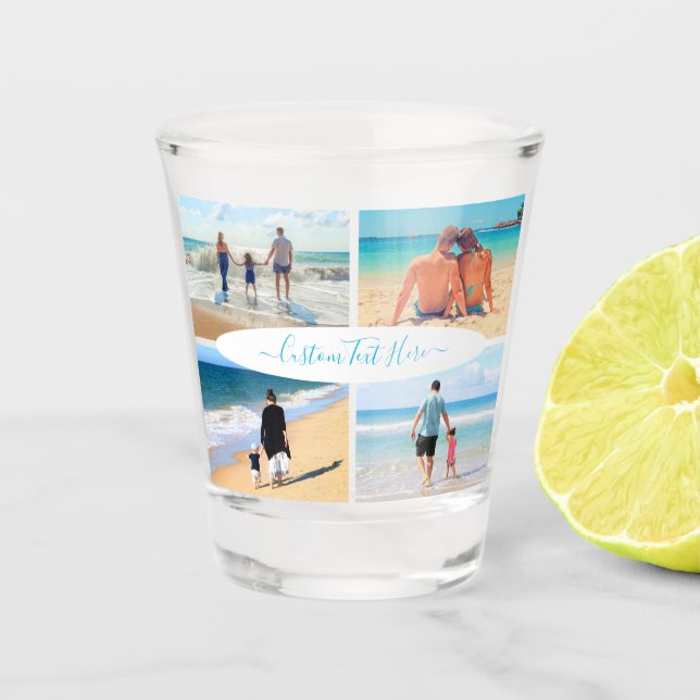 Custom Photo Collage Text Shot Glass Personalised (Front)