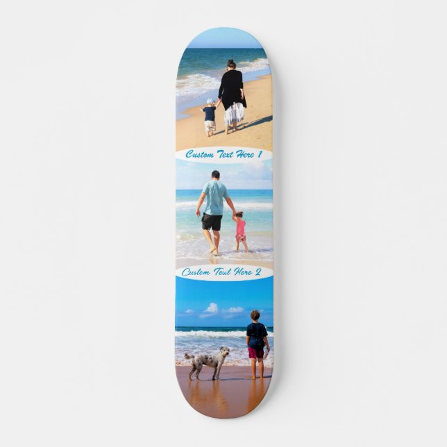 Custom Photo Collage Text Skateboard Your Photos (Front)