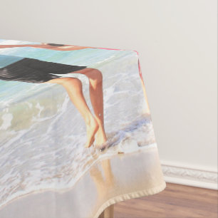 Custom Photo Collage Text Tablecloth - Family Love