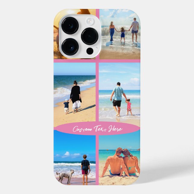 Custom Photo Collage Text Your Favourite Photos iPhone Case (Back)