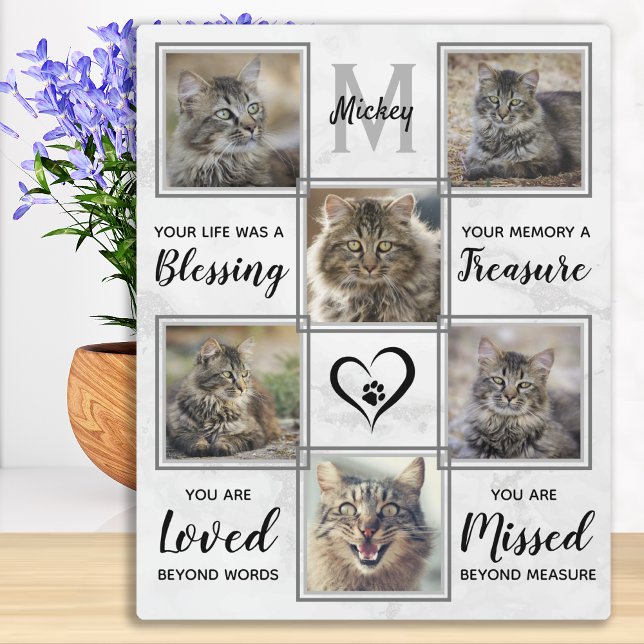 Custom Photo Collage Unique Pet Memorial Plaque (Creator Uploaded)