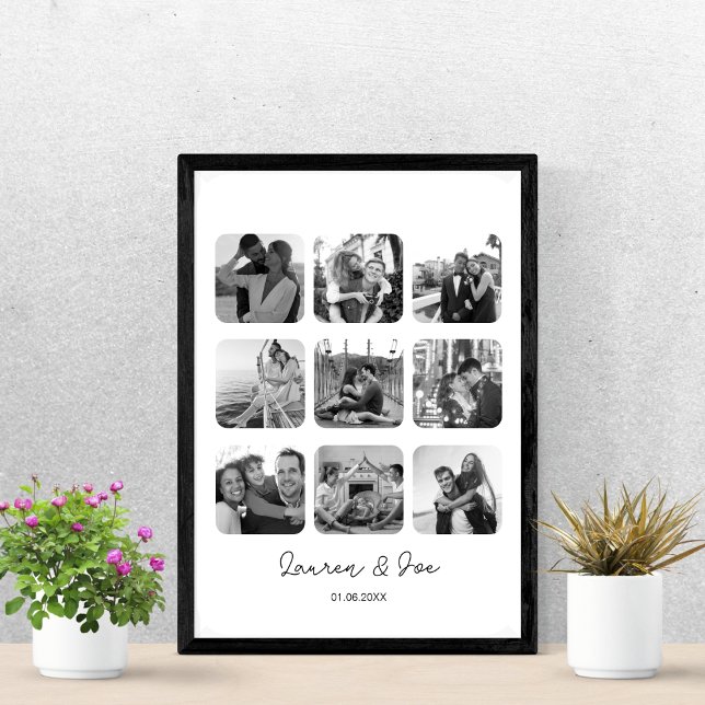 Custom Photo Collage Valentines Day Gift Him Her Poster (Creator Uploaded)