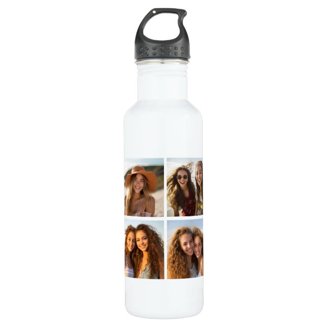Custom Photo Collage with Square Photos 710 Ml Water Bottle (Front)
