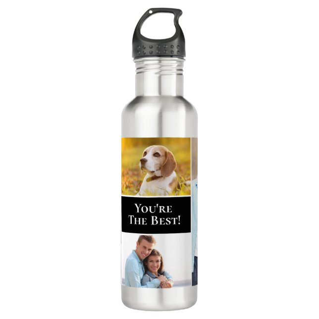 Custom photo collage You're the best Modern Simple 710 Ml Water Bottle (Front)