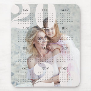 Custom Photo & Colour Year Calendar 2026 Mouse Mat