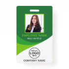 Custom photo corporate employee name tags Green
