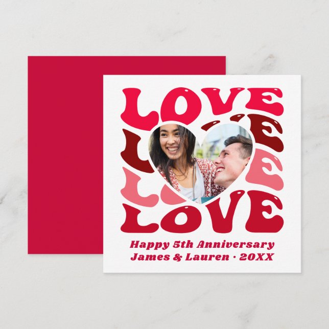 Custom Photo Couple Anniversary Card (Front/Back)