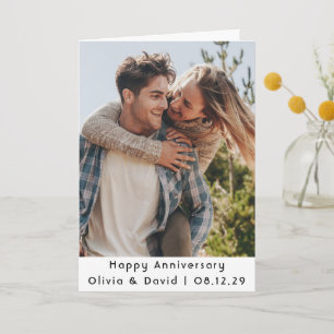 Custom Photo Couple Anniversary Folded Card