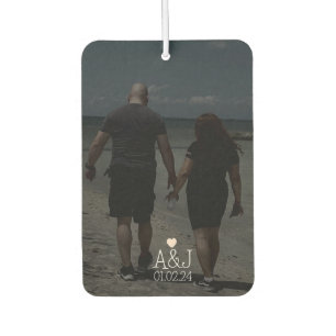 Custom Photo Couple Gift Anniversary Initial Car Car Air Freshener