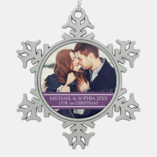Custom Photo Couple's 1st Christmas Ornament