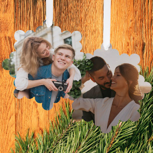 Custom Photo Couples Engagement Her Personalised Tree Decoration Card