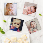 Custom Photo Create Your Own Add Picture Square Coaster Set<br><div class="desc">Custom photo square coaster set with image template. Just add your favourite pictures and easily create your own.</div>