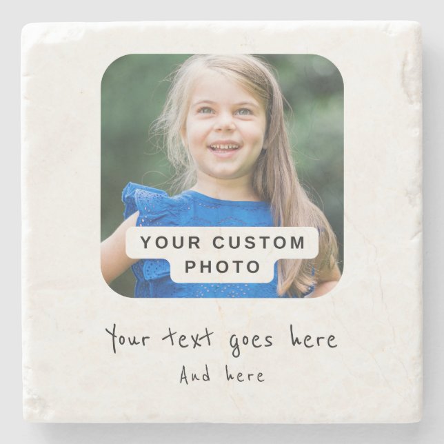 Custom photo, create your own  stone coaster (Front)
