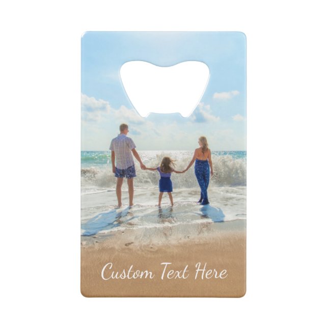 Custom Photo Credit Card Bottle Opener with Text (Back)