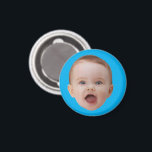 Custom Photo , Custom Photo Face Blue Magnet<br><div class="desc">Custom Baby Face Blue</div>