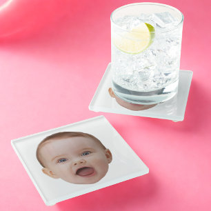 Custom Photo, Custom Photo Face Glass Coaster