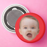 Custom Photo , Custom Photo Face Red Magnet<br><div class="desc">Custom Baby Face Red</div>