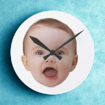 Custom Photo, Custom Photo Face Round Clock<br><div class="desc">Custom Baby Face</div>