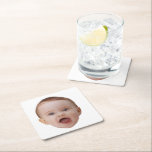 Custom Photo, Custom Photo Face Square Paper Coaster<br><div class="desc">Custom Baby Face</div>