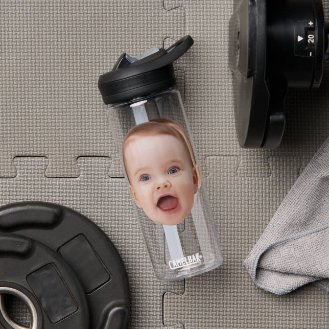 Custom Photo, Custom Photo Face Water Bottle (Gym (Rotated))