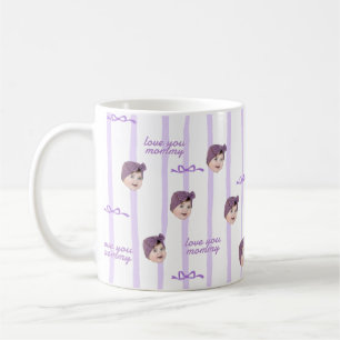 Custom Photo Cute Bow Pattern Mug for Father's Day