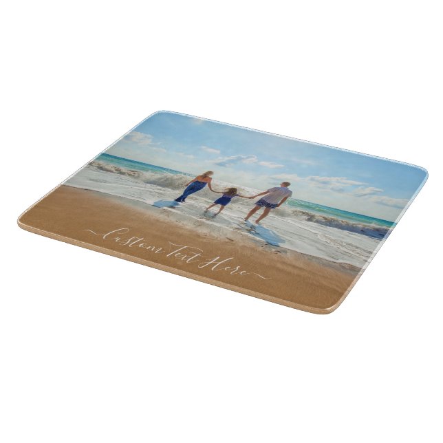 Custom Photo Cutting Board Your Photos and Text  (Corner)