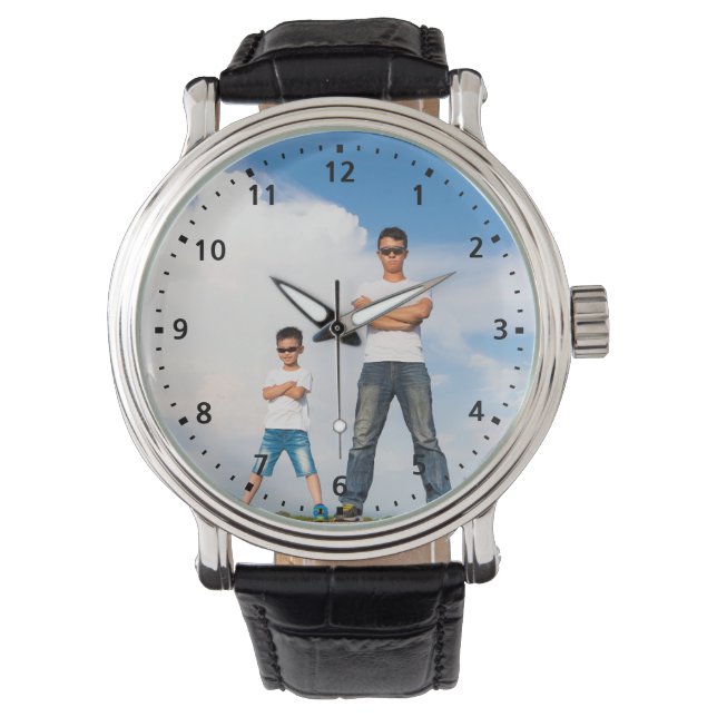 Custom Photo Dad Analogue Wrist eWatch Watch (Front)