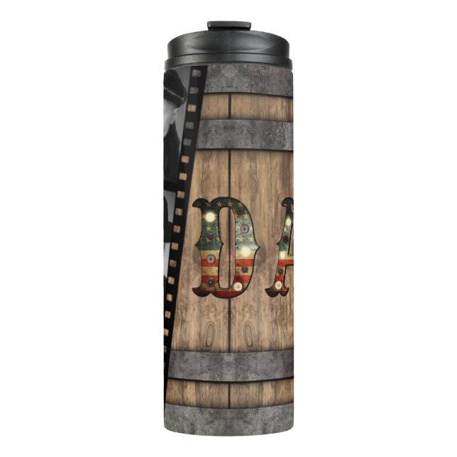 Custom Photo Dad Film Strip Cinema Lights  Thermal Tumbler (Front)