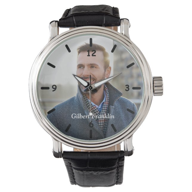 Custom Photo Dad Mum Family Personalise  Watch (Front)