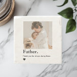 Custom Photo Dad Stone Coaster | Father’s Day Gift<br><div class="desc">Honour dad with this personalised photo stone coaster featuring the heartfelt quote: "Father. Thank you for always being there." Crafted from natural marble, this custom coaster makes a meaningful and functional gift for Father’s Day, birthdays, or new dads and grandpas. Simply upload your favourite photo to create a one-of-a-kind keepsake...</div>