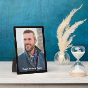 Custom Photo Daddy Birthday Black Trim Personalise Plaque