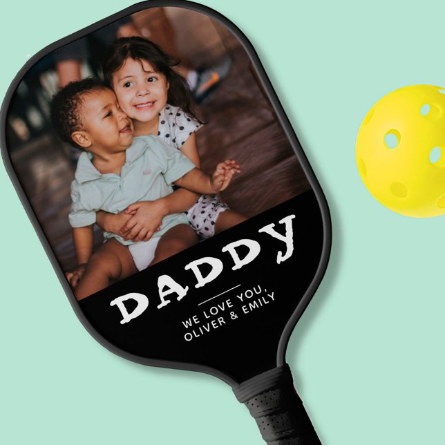 Custom Photo Daddy Black Pickleball Paddle (Creator Uploaded)