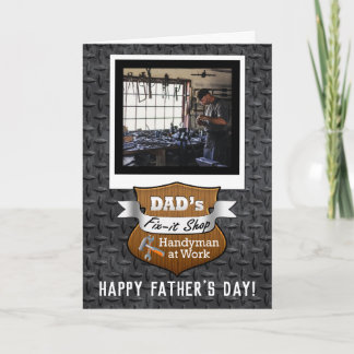 Custom Photo Dads Fix-it Shop Handyman Fathers Day Card