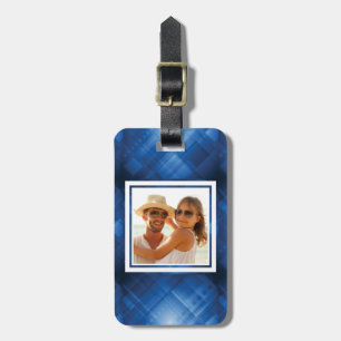 Custom Photo Dark blue hi-tech background Luggage Tag