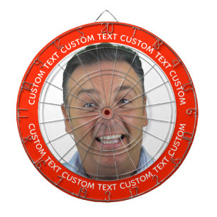 Custom Photo Dartboard & Text - RED Surround