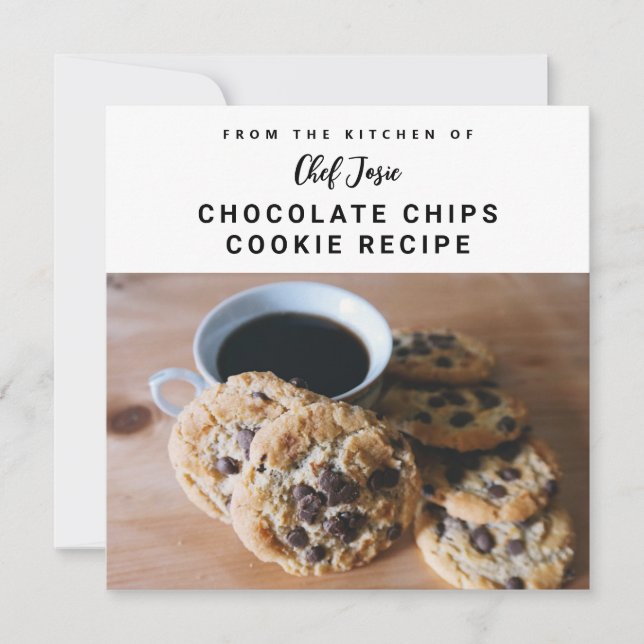 Custom Photo Design Cookie Recipe Card (Front)