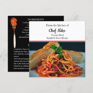 Custom Photo Design Tomato Sauce Recipe Card