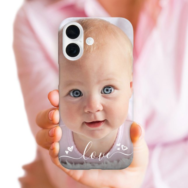 Custom Photo DIY Personalised Modern Love Script Case-Mate iPhone Case (Creator Uploaded)