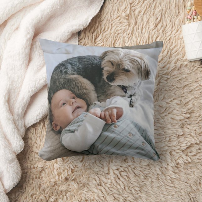 Custom Photo Dog Baby Keepsake Double Sided  Cushion (Blanket)