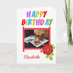 Custom Photo Dog Birthday Card