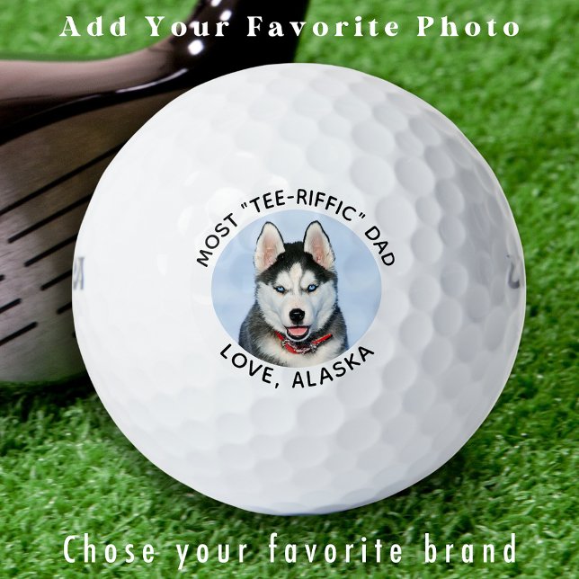 Custom Photo DOG DAD Personalised Golfer Wilson Golf Balls (Creator Uploaded)