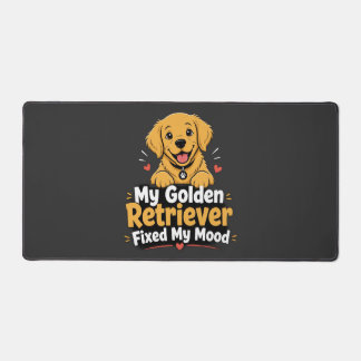 Custom Photo Dog Golden Retriever Fixed My Mood Desk Mat