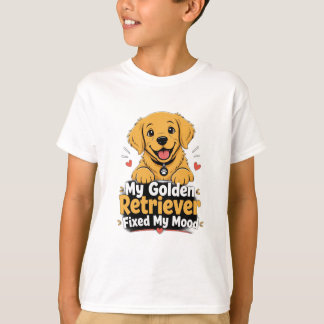 Custom Photo Dog Golden Retriever Fixed My Mood T-Shirt