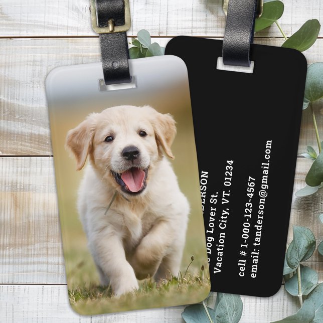 Custom Photo Dog Lover Pet Puppy Personalised  Luggage Tag (Creator Uploaded)