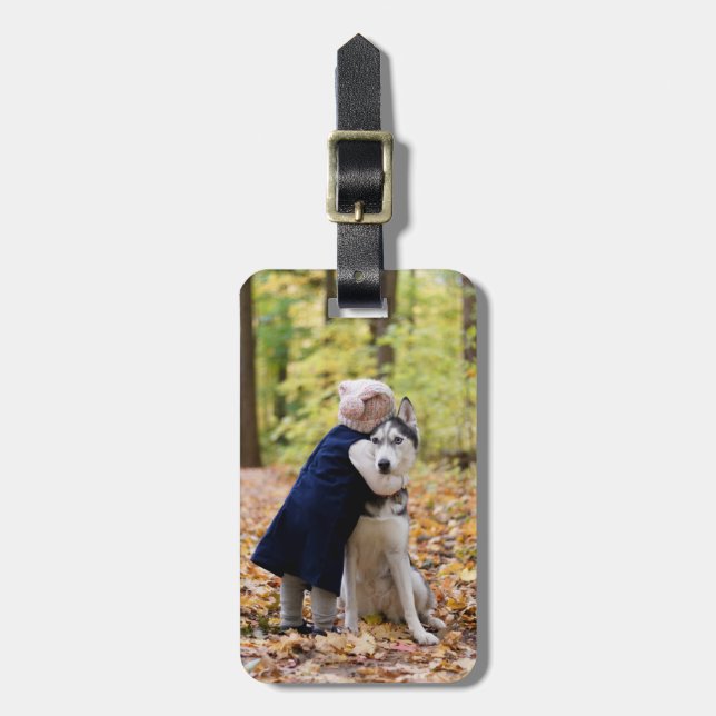 Custom Photo Dog Luggage Tag (Front Vertical)