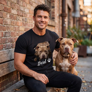 Custom Photo Dog Name Gift T-Shirt