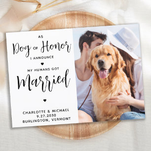 Custom Photo Dog of Honor Dog Wedding Announcement