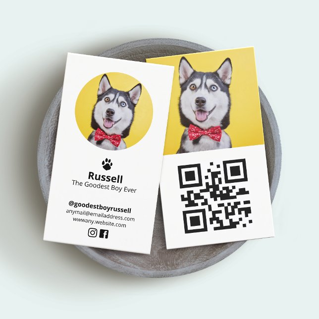 Custom Photo Dog, Pet Influencer  Business Card (Creator Uploaded)